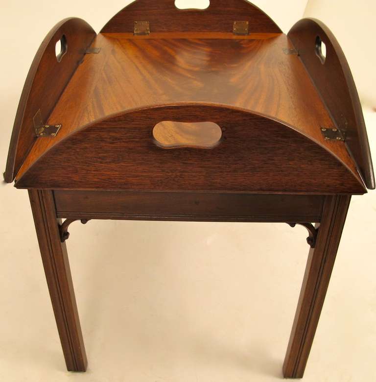 English Mahogany Butlers Tray on Stand  2