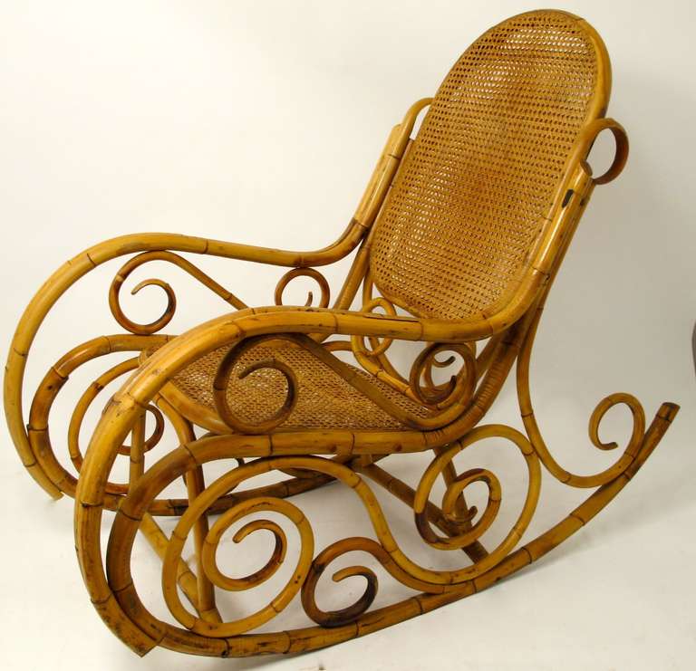 Exceptional Bent Rattan Rocking Chair