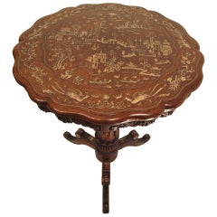 Antique 19thC Chinese Export Inlaid Table