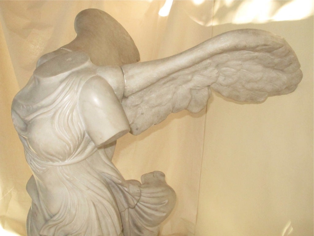 Large Italian Marble Winged Victory Statue 1
