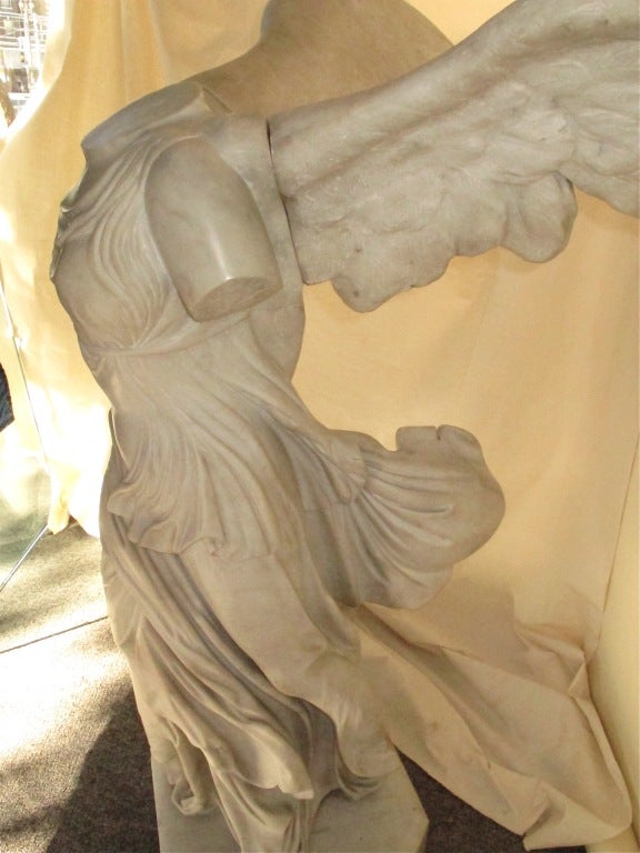Large Italian Marble Winged Victory Statue 2