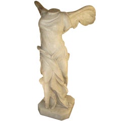 Large Italian Marble Winged Victory Statue