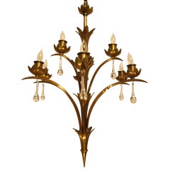 Stunning Art Moderne Brass Ceiling Fixture