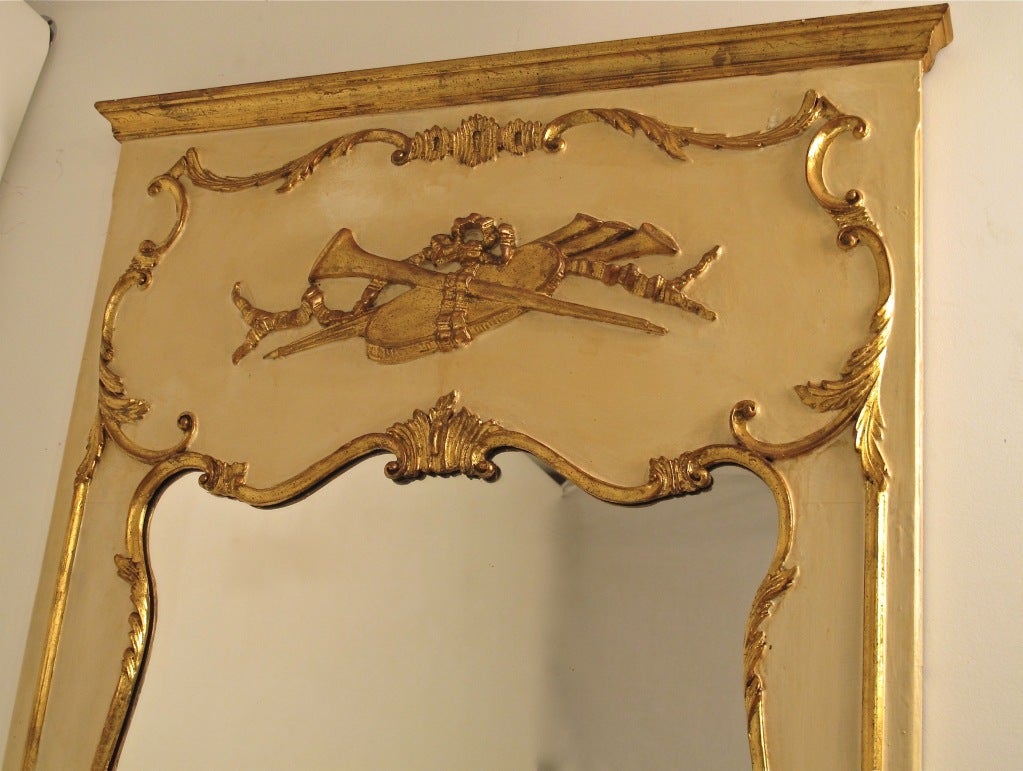 Large painted and gilt wood mirror.