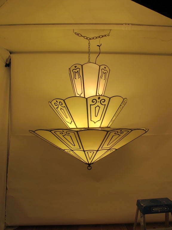 Large Art Deco Theatre Light Fixture 3