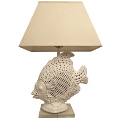 Large Italian Ceramic Fish Lamp 6
