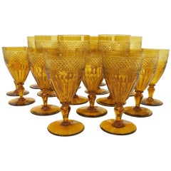 Antique Amber Crystal Glasses