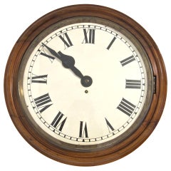 Large English Mahogany School/Bank Clock