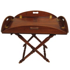 English Mahogany Butlers Tray with Stand