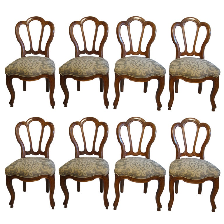 19th Century Continental Dining Chairs Set of Eight