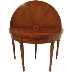 French Parquetry Demilune/Game Table