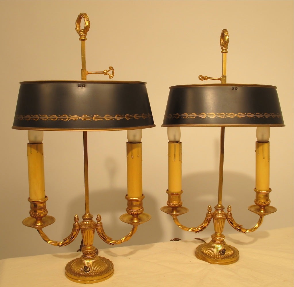 Pair of Bouillotte Lamps