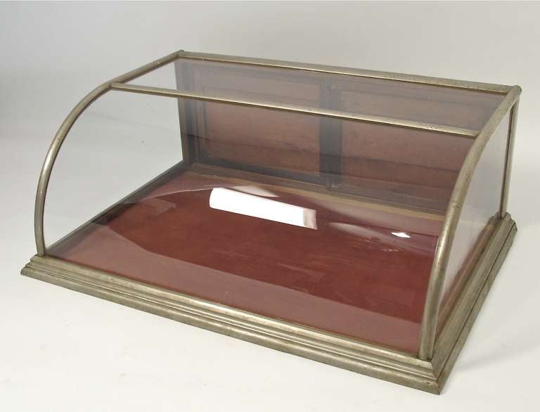 antique curved glass display case