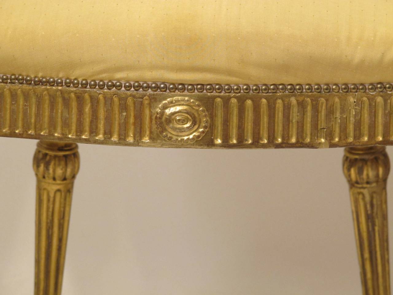 British Pair of George III Giltwood Armchairs, Possibly by John Linnell