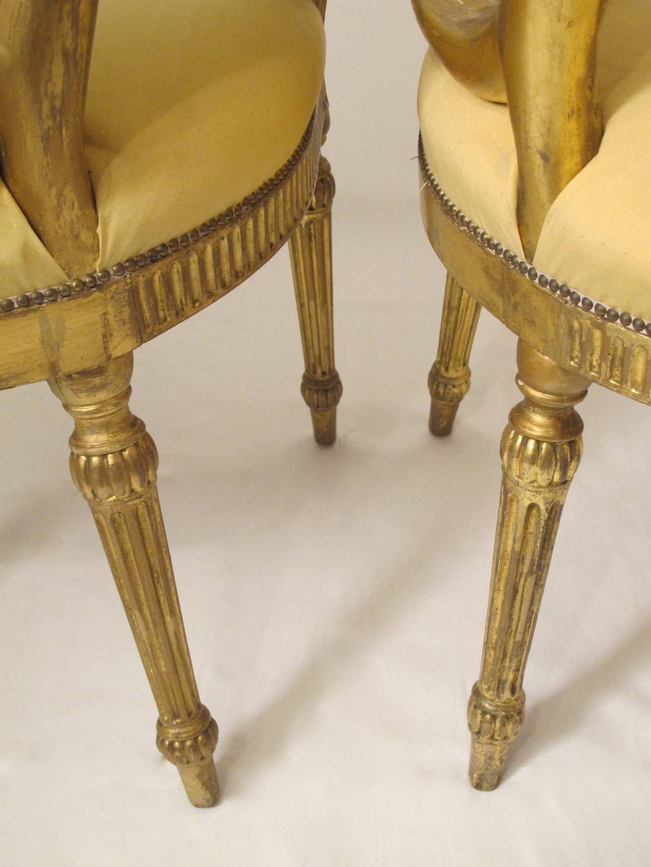 Pair of George III Giltwood Armchairs, Possibly by John Linnell 2
