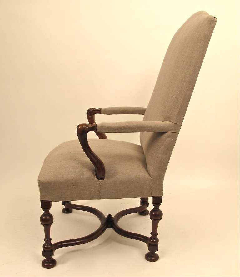 18th Century French Walnut Armchair In Excellent Condition In San Francisco, CA