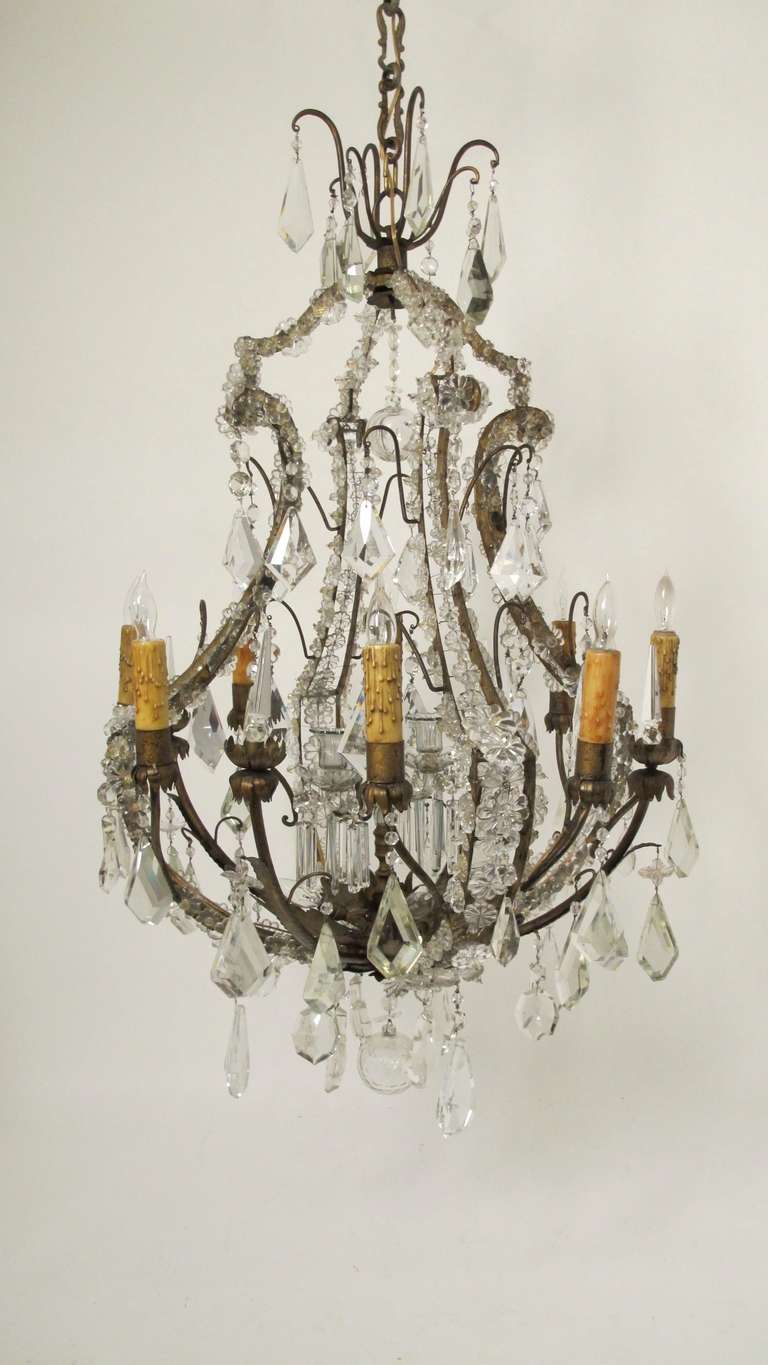 Italian Crystal Chandelier In Excellent Condition For Sale In San Francisco, CA