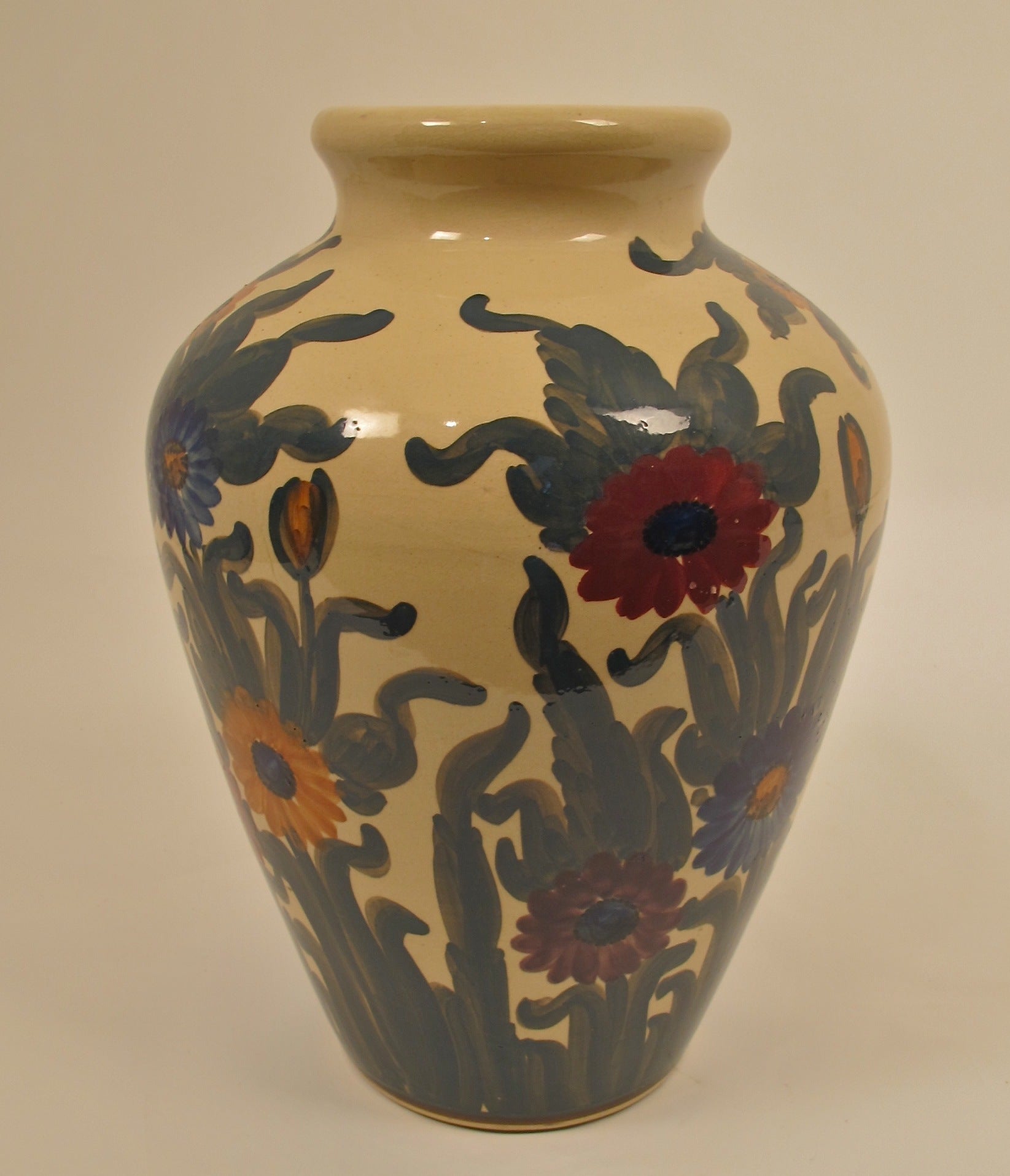 American Large Hand Painted Oil Jar For Sale