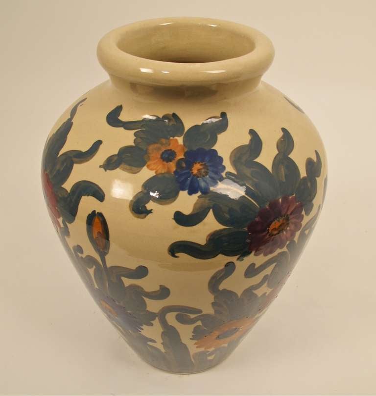 20th Century American Large Hand Painted Oil Jar For Sale
