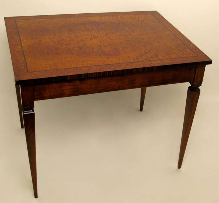 Neoclassical Mahogany Rosewood Walnut Inlay Center Table