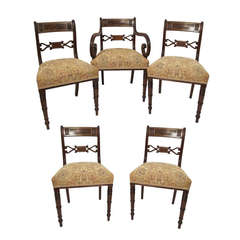 19thC English Regency Dining Chairs, Set of 5