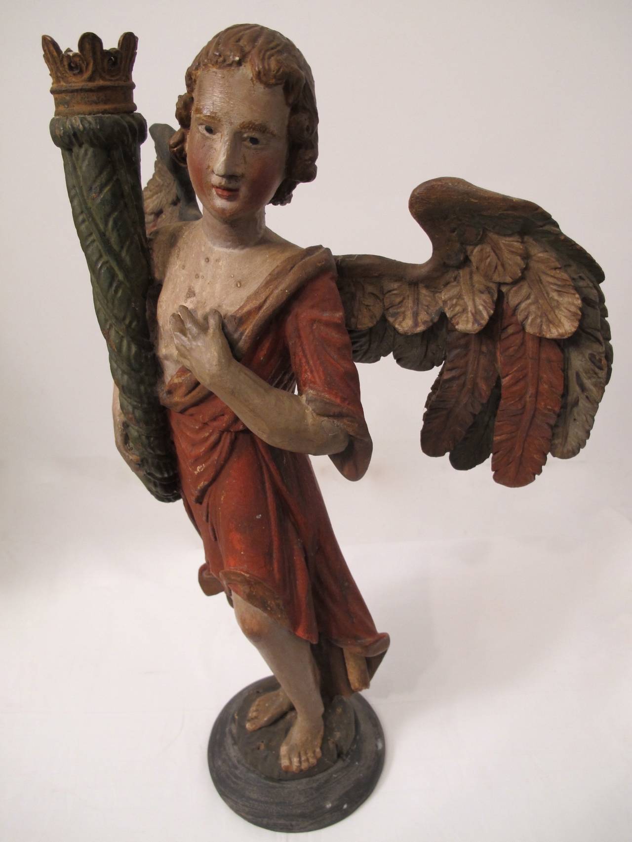 Pair of 18th Century Angel Candle Torchieres In Good Condition In San Francisco, CA