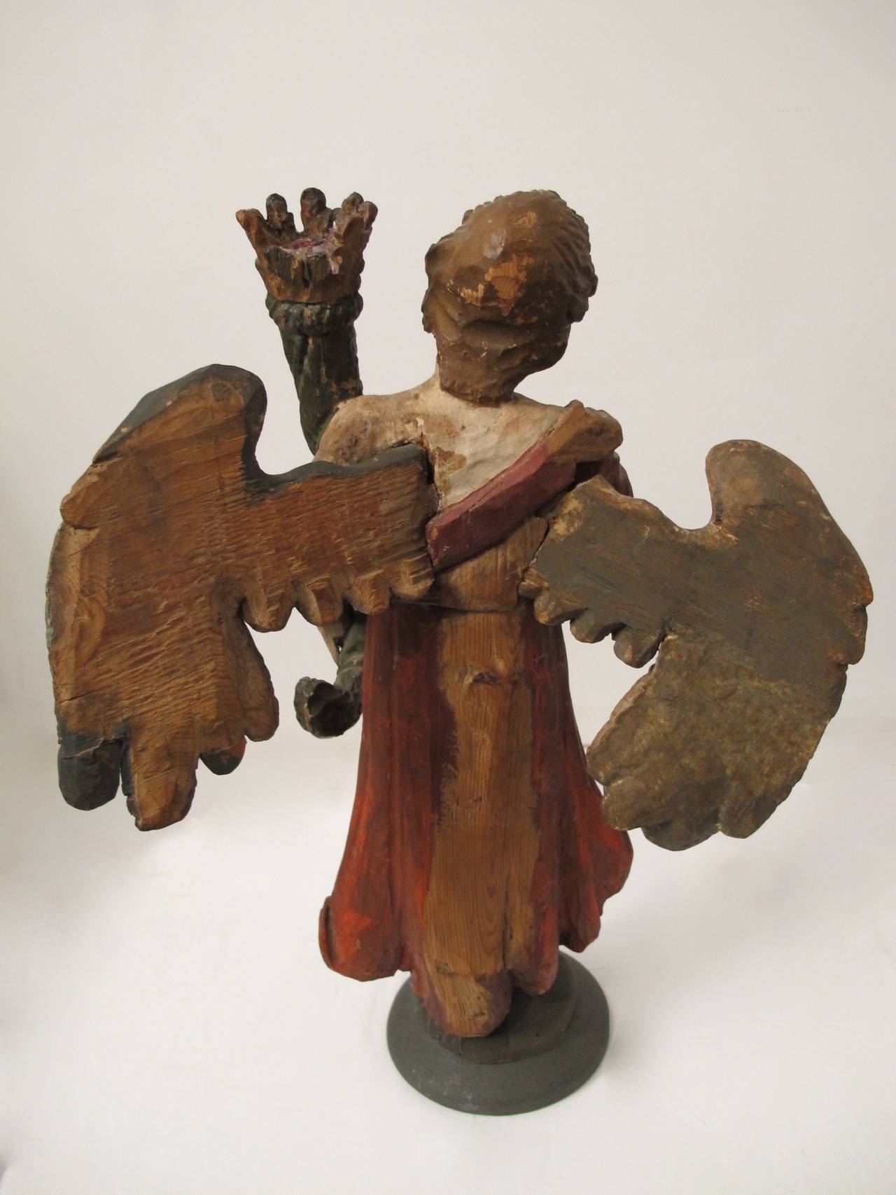 Wood Pair of 18th Century Angel Candle Torchieres