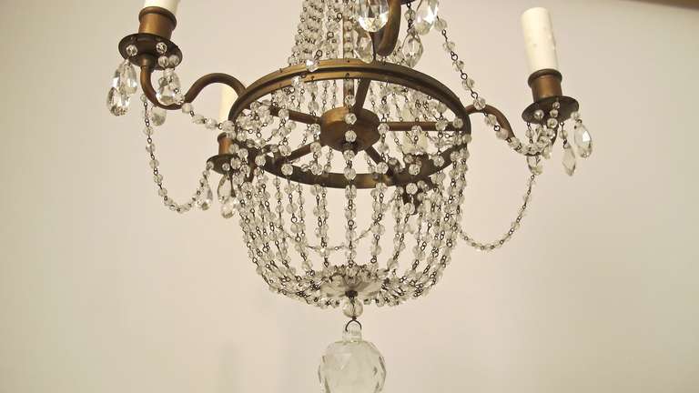 Petite French Beaded Chandelier 1