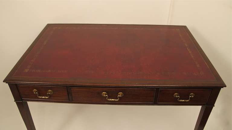 British Mahogany Writing Desk or Library Table 