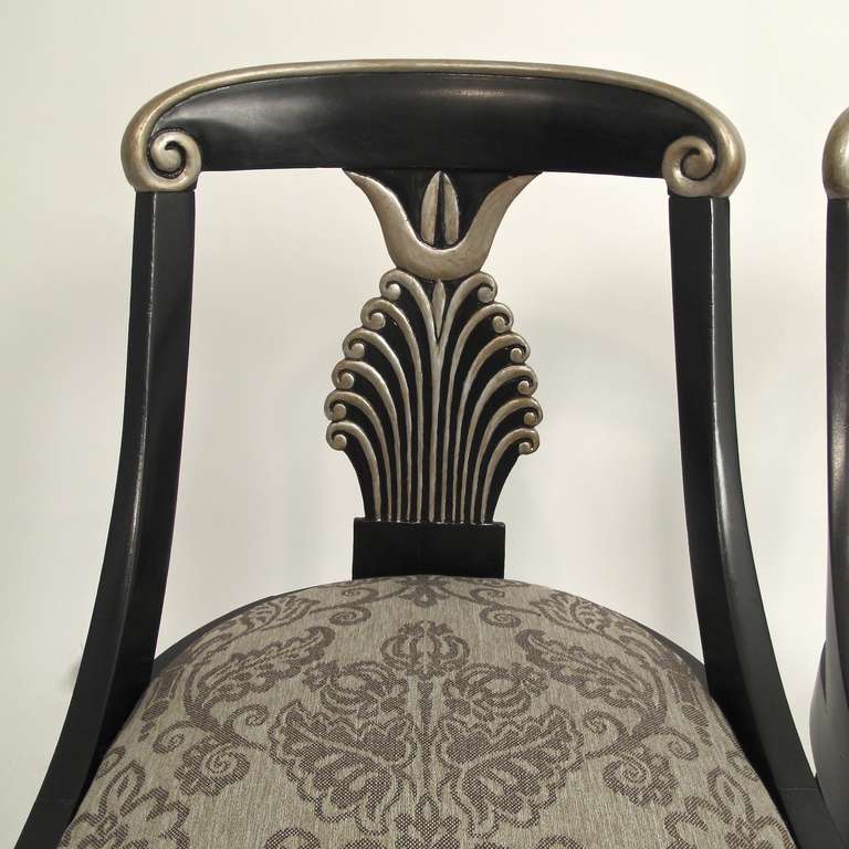 American Set of 4 Hollywood Regency Style Dining Chairs