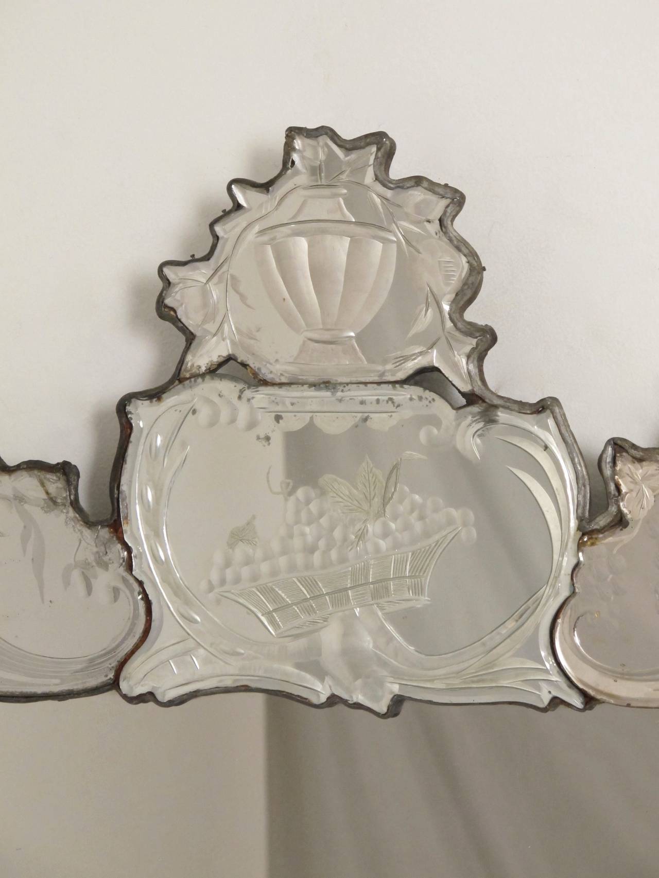 Etched 18th Century Venetian Mirror