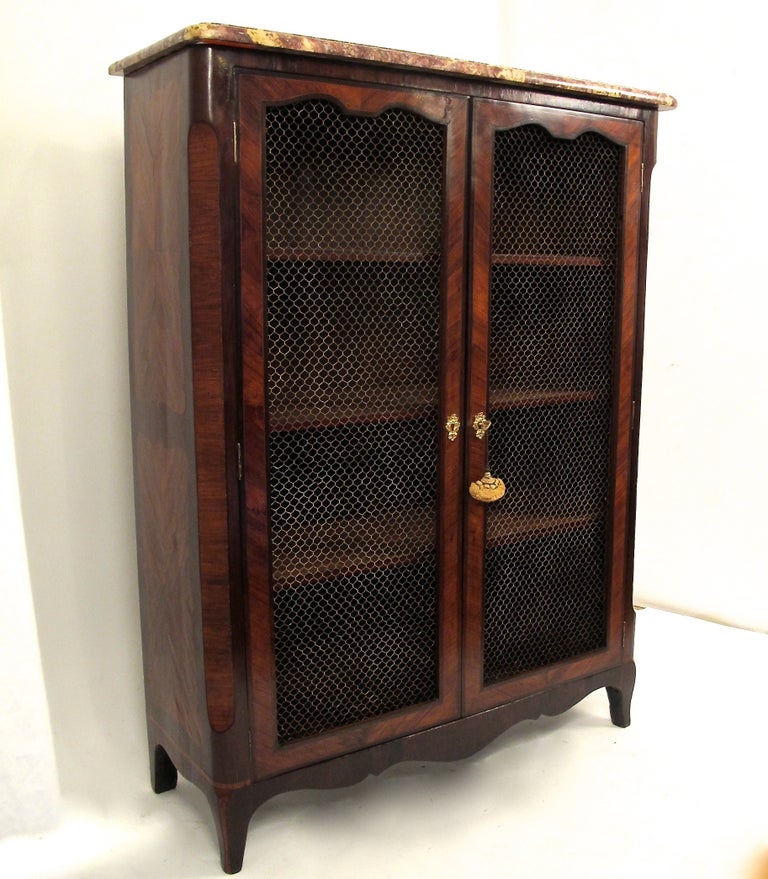 French Mahogany and Rosewood Bibliotheque Bookcase For Sale at