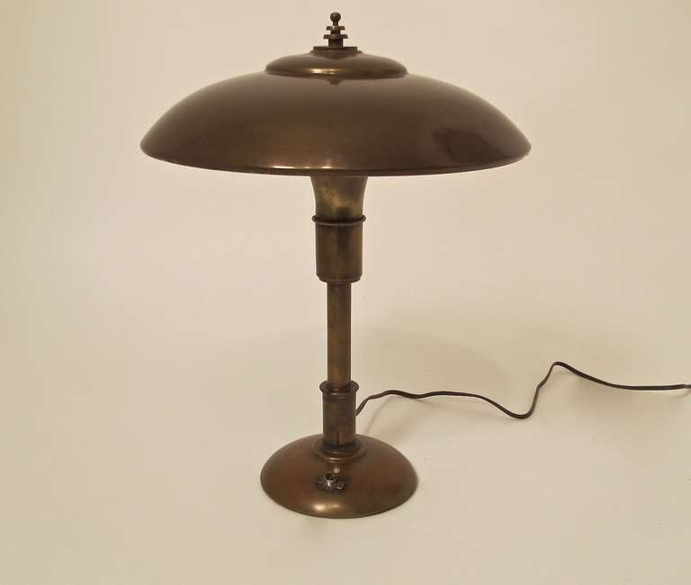 A good quality 1940's brass desk lamp.