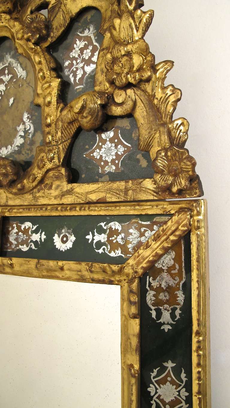 18th Century Eglomise and Giltwood Mirror In Good Condition In San Francisco, CA
