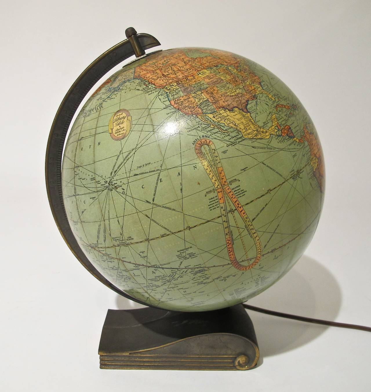 Streamline Moderne Electrified Library Globe In Good Condition In San Francisco, CA