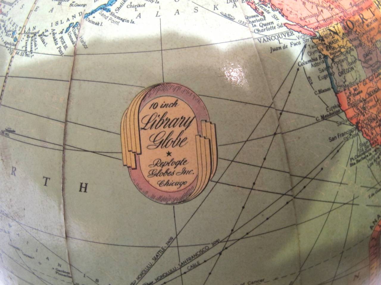20th Century Streamline Moderne Electrified Library Globe