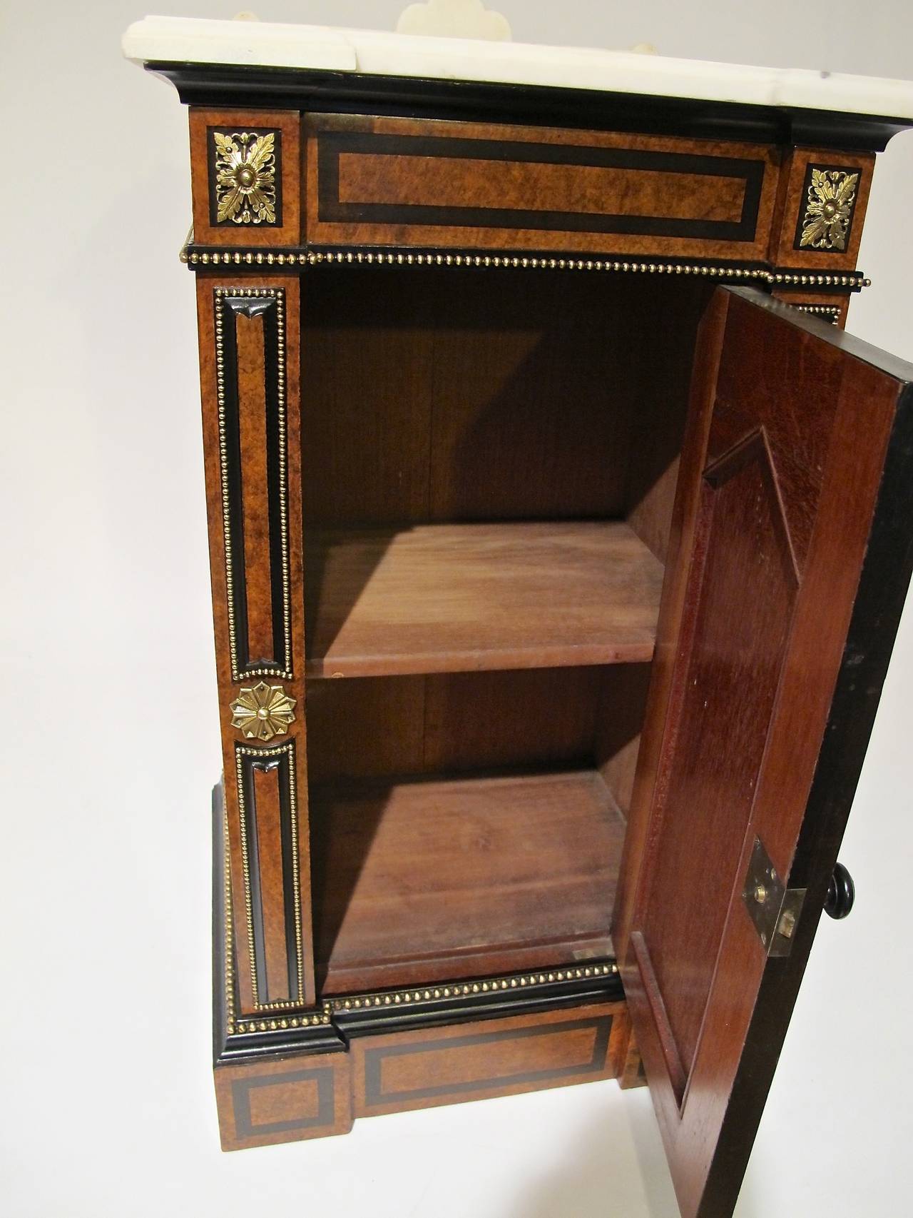 19th Century European Walnut and Marble Bedside Cabinet 2
