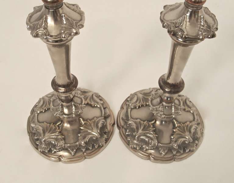 english silver candlesticks