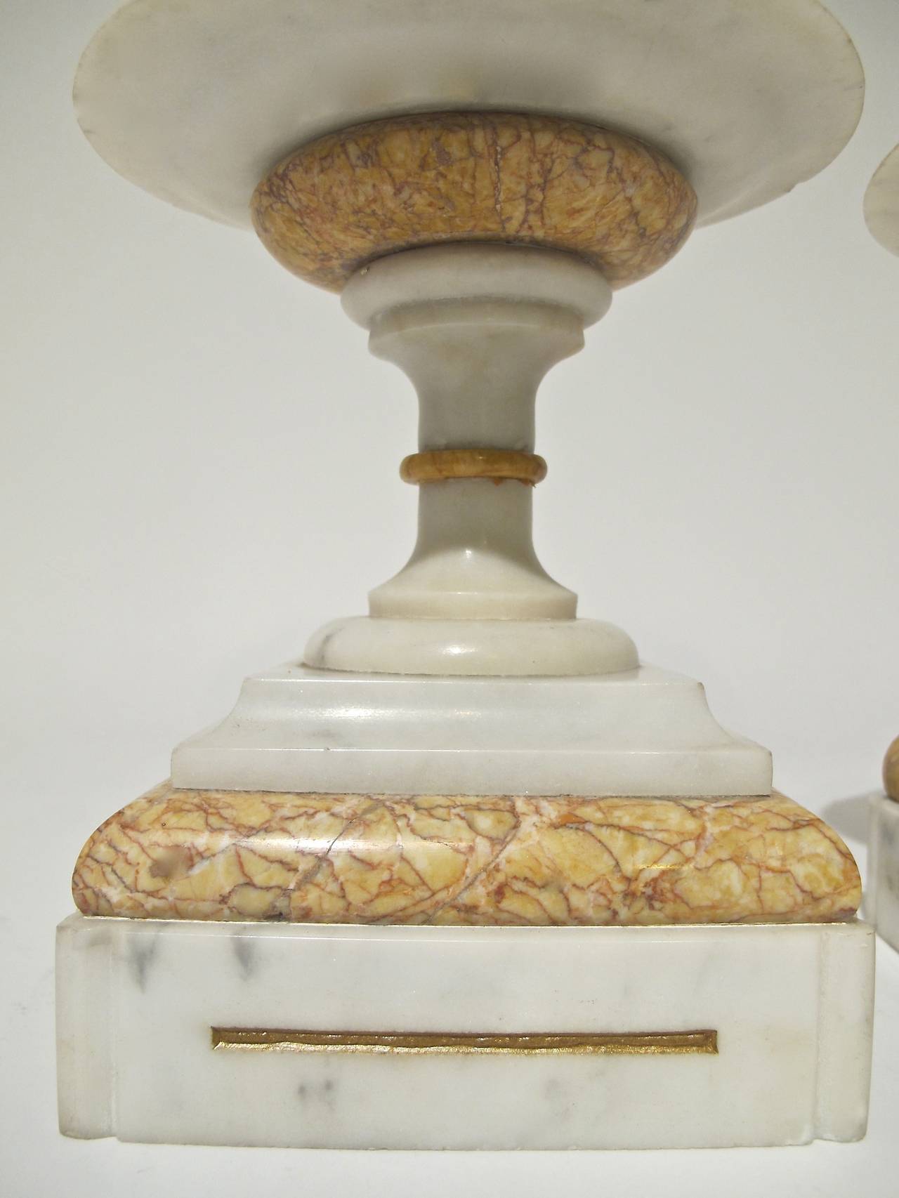 19th Century Pair of Italian Marble Tazzas