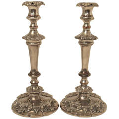 19th Century Silver Sheffield Candlesticks 5