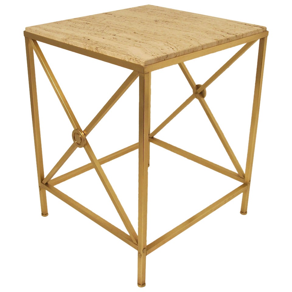 Classical Revival Brass Side Table