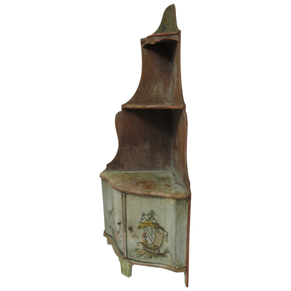 19th Century Continental Small Corner Cabinet