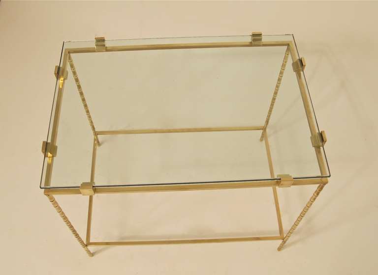 French Faux Bamboo Bronze Occasional Table Maison Charles