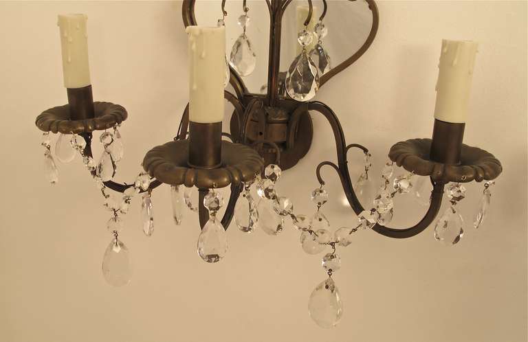 Mirrored Sconces In Excellent Condition For Sale In San Francisco, CA