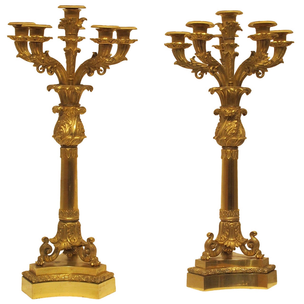 Pair of Empire Gilt Bronze Candelabras at 1stdibs