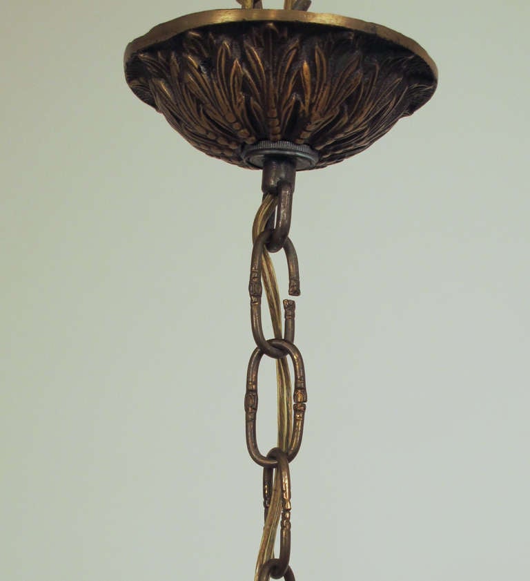 Louis XVI Style Bronze Petit Six Light Chandelier 1
