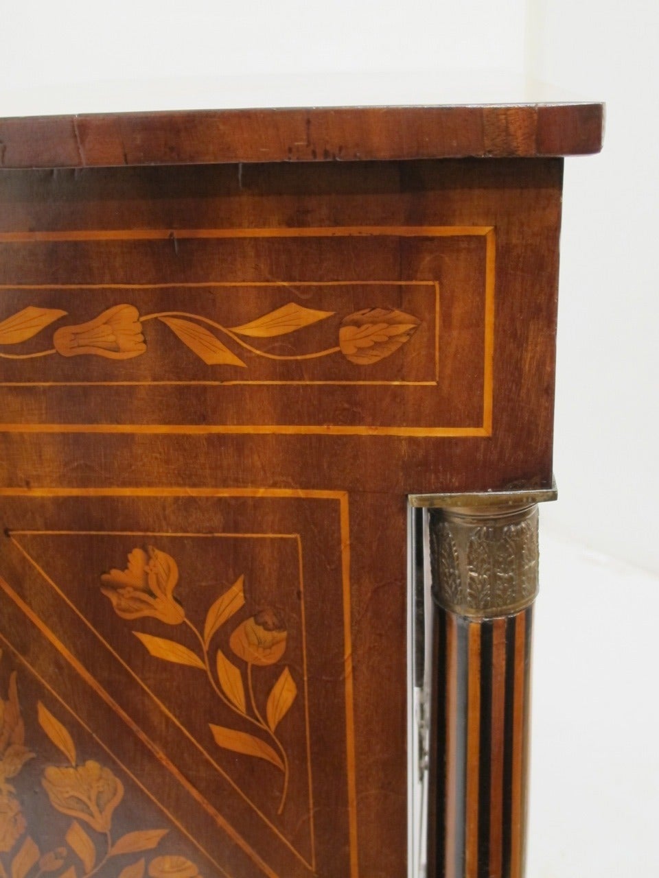 Inlay Walnut and Fruitwood Marquetry Chest of Drawers, 18th Century Dutch For Sale