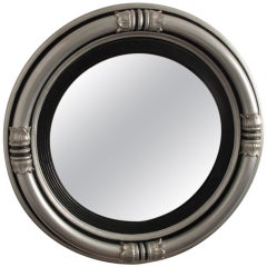 Miroir convexe argenté de style Régence