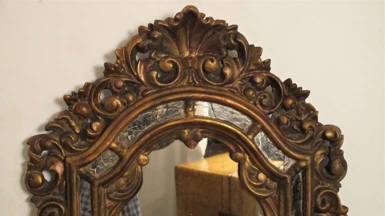 Baroque Style Wood and Mirror Sconces For Sale 2