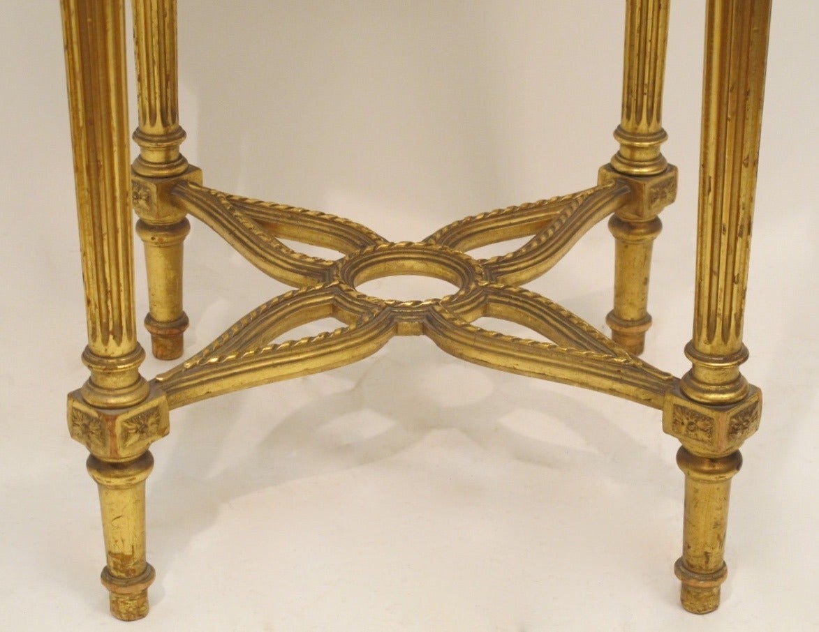 Carved Louis XVI Style Gilt Table